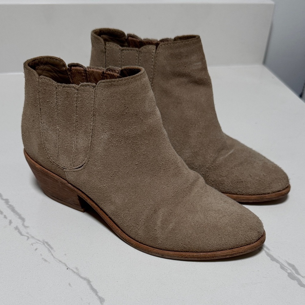 Joie Taupe Suede Ankle Booties